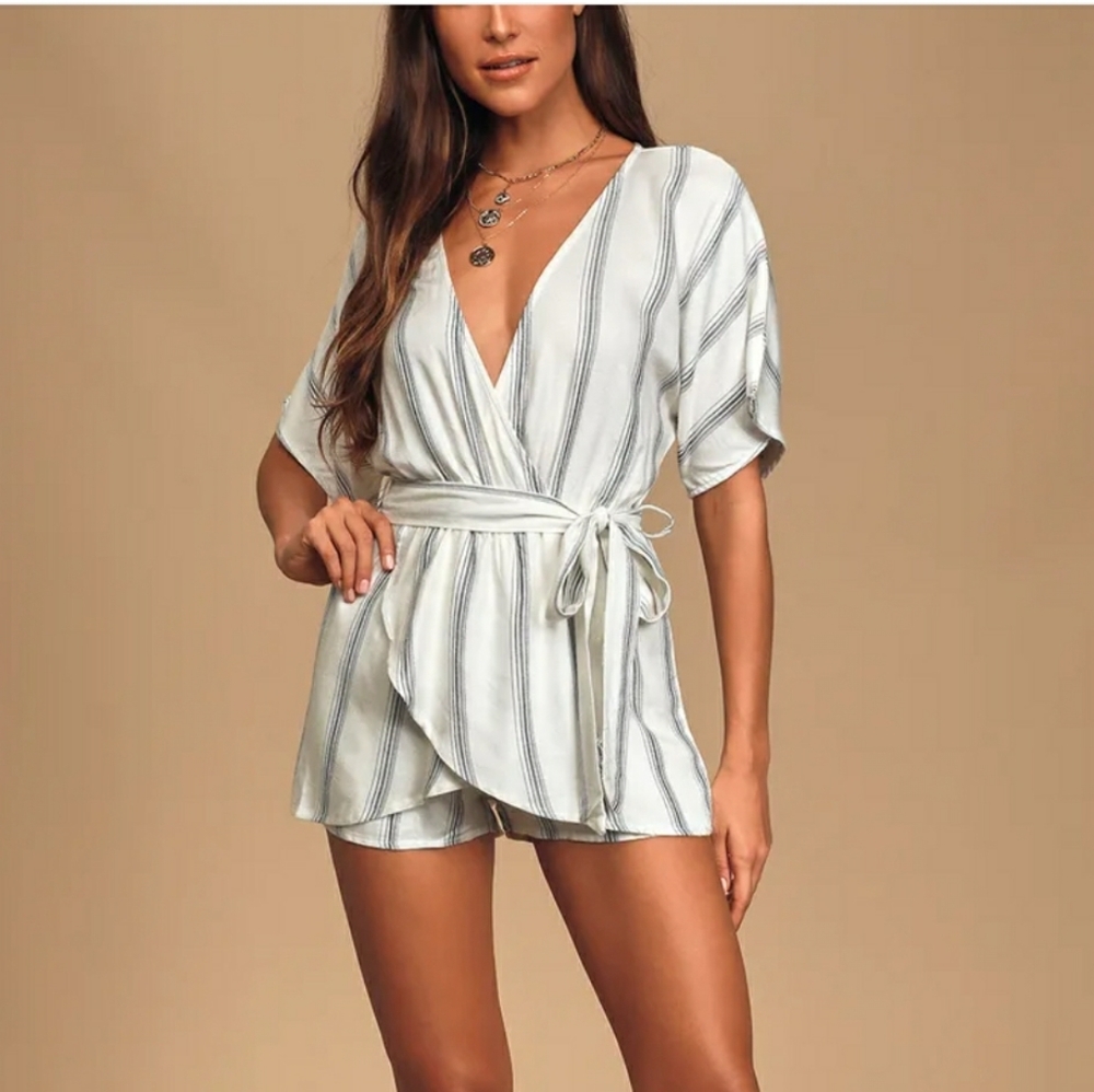 LULUS sz M Wrap Romper "Climb Aboard"